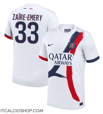 Paris Saint-Germain Warren Zaire-Emery #33 Seconda Maglia 2024-25 Manica Corta